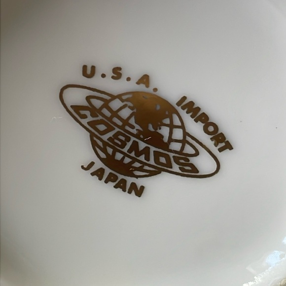 USA Imports Cosmos Japan iridescent porcelain tea or coffee cup & saucer set - Picture 5 of 8